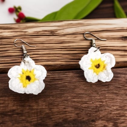 Handmade Crochet Floral Earrings - Lightweight & Customizable