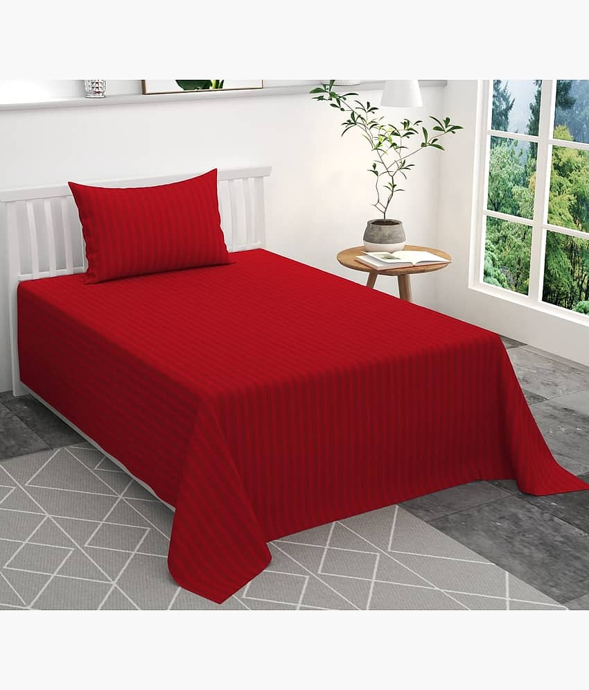 Home Solution Polyester Single Bedsheet ( Maroon )