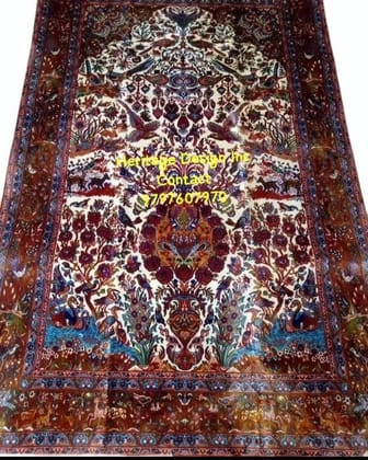 Handwoven Silk Carpet – Luxurious Kashmiri Craftsmanship | Global Delivery Available | Heritage Design Inc