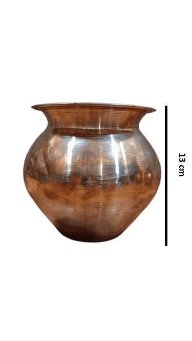 Pure Copper Kalash for Pooja | Traditional Copper Lota for Temple & Home | Premium Quality Water Storage Vessel |Size: X Large