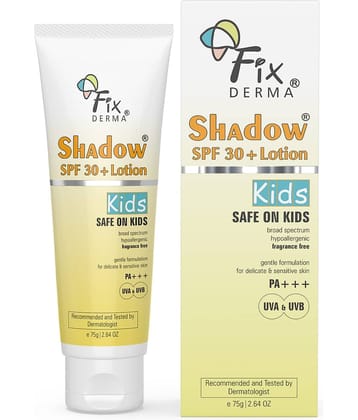 Fixderma Shadow Sunscreen SPF 30+ Lotion for Kids, Kids Sunscreen, UVA & UVB Protection, 75g