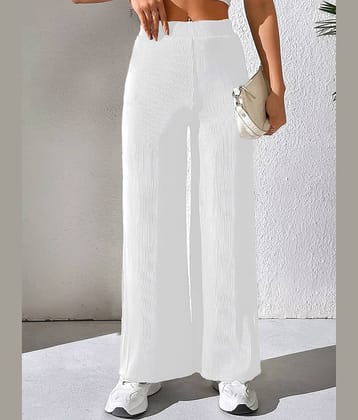 Qyaas Women Knitted Formal Pants ( White )