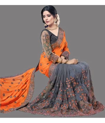 Apnisha - Yellow Silk Blend Saree With Blouse Piece ( Pack of 1 )