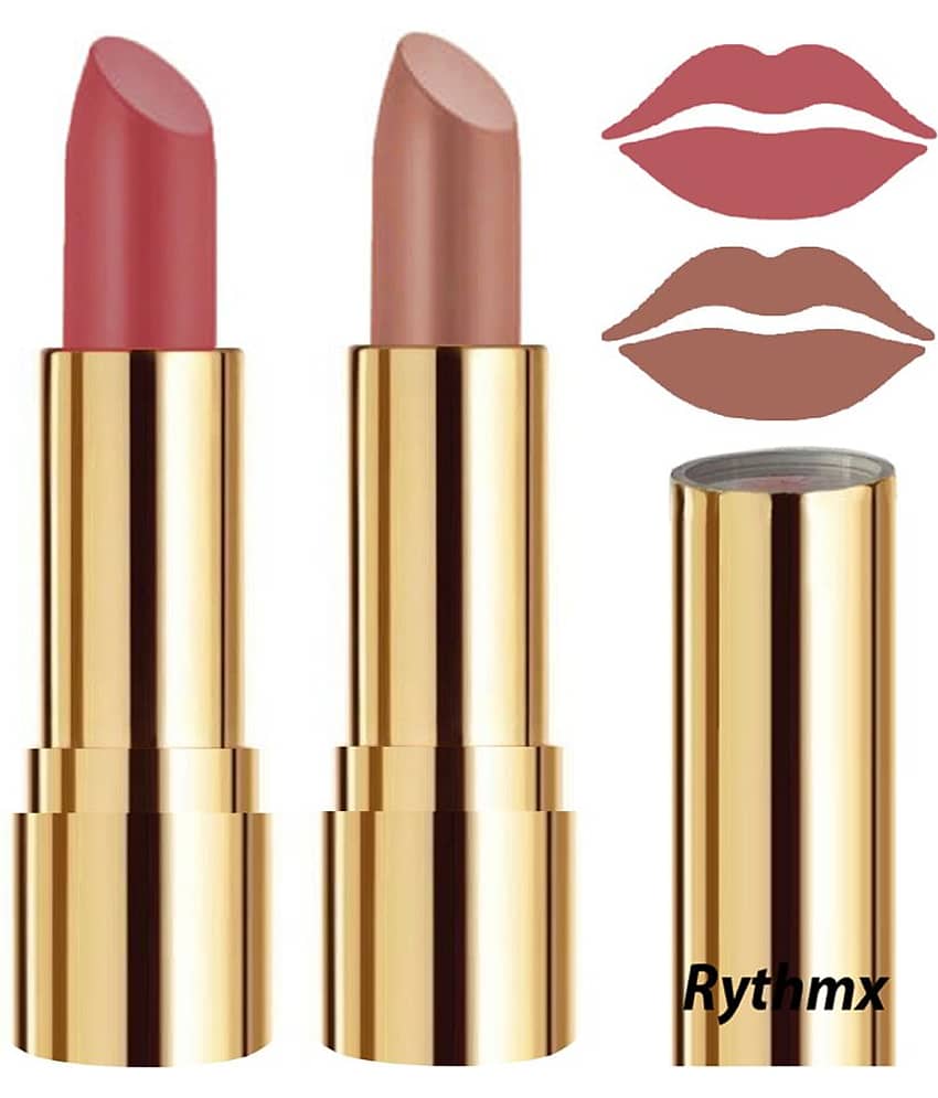 Rythmx Nude,Nude Matte Creme Lipstick Long Stay on Lips Multi Pack of 2 8 g
