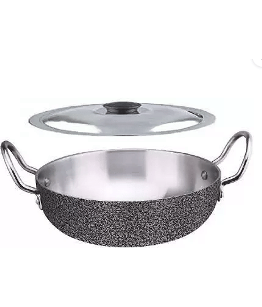 Carnival - Kadhai1.5ltr withlid Aluminium Ceramic Pan ml ( Pack of 1 )