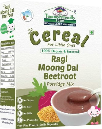 ORGANIC SPROUTED RAGI, MOONG DAL PORRIDGE MIX - 200G