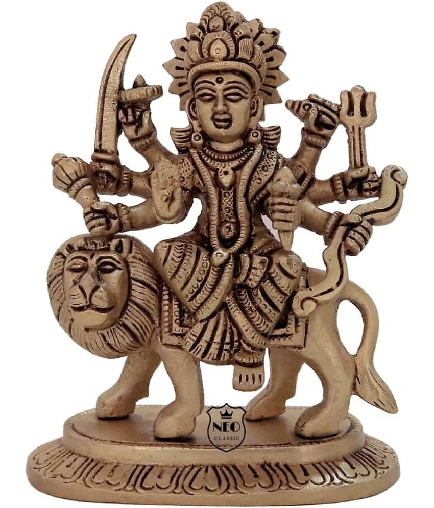 Neo Classic Brass Goddess Durga Idol ( 14 cm )