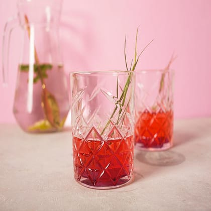 Crystal Clear Cut Whiskey Glass Set (Set of 6)