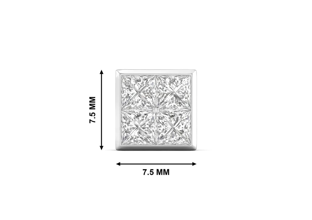 4 Square Matrix Ear Stud For Men (1 Pc Only)