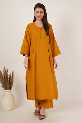 Mustard Yellow Kurta Co-Ord Set Of 2-S
