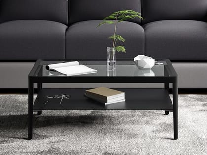 Bloom Coffee Table - Tempered Glass, Walnut Bloom Coffee Table - Tempered Glass, Walnut