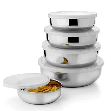 Stainless Steel Kitchen Bowl Set with Lids - Set of 5 Pcs-Set of 1 - (5 Pcs)