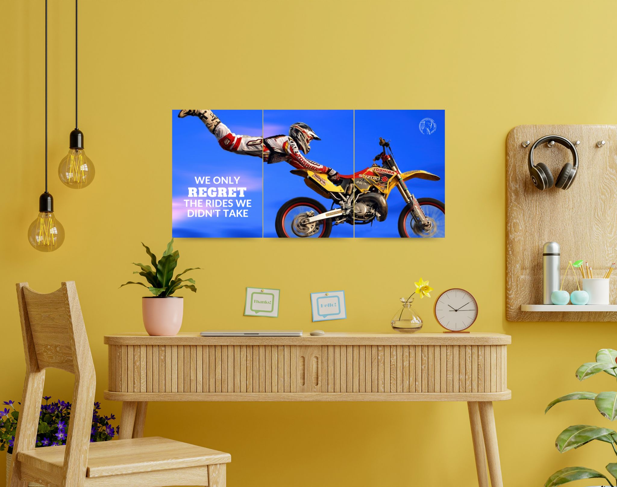 "DIRT BIKE STUNT"- Shiny & Sturdy Metallic Poster Art That Pops & Sticks-A3