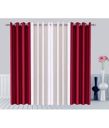 N2C Home Solid Semi-Transparent Eyelet Curtain 7 ft ( Pack of 4 ) - Multicolor
