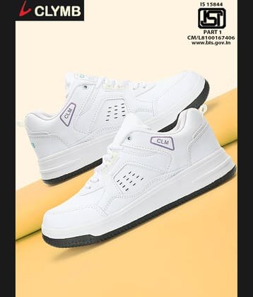 Clymb White Men's Sneakers