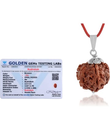 ADMIER 7 Mukhi Rudraksha Pendant With Thread ( Pack of 1 )