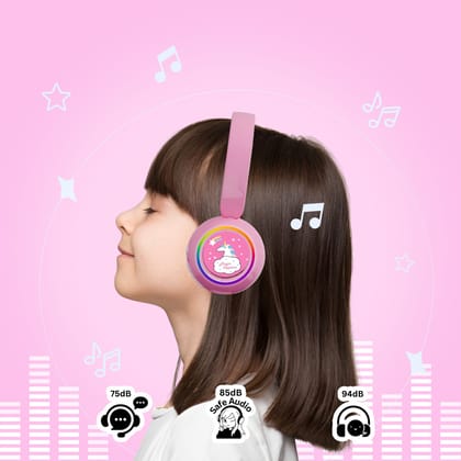 Galaxy Safe Volume Kids and Teens Headphone (Pink Unicorn)