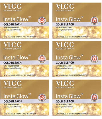Vlcc Instaglowgold Bleach , 30G(Pack Of 6)