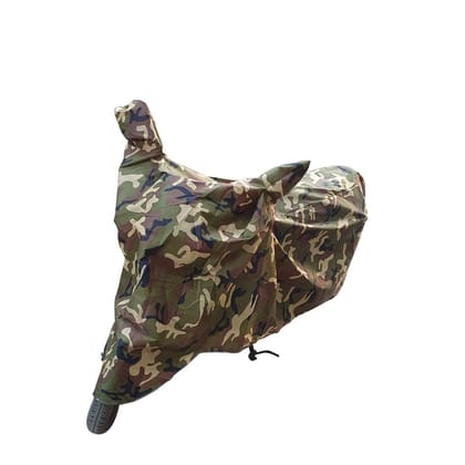 Mototrance Aero Jungle Green 100% Waterpoof Camouflage Army Military style With Mirror Pocket Bike Body Cover For Honda CBR 150R (BIKE BODY COVER)-Aero Jungle Green