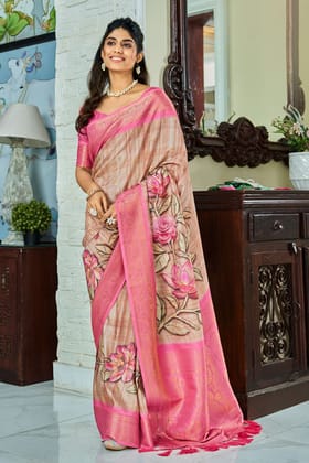 Pink Silk Saree