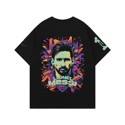 Lionel Messi Designed Oversized T-shirt-XS / Black