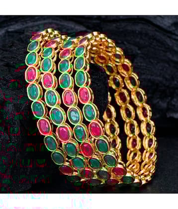 Sukkhi Traditional Lord Laxmi Gold Plated Bangle Set For Women (Set of 4)