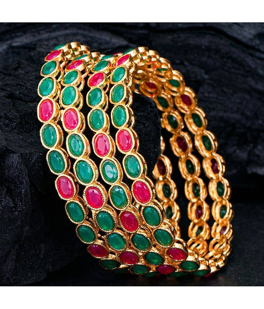 Sukkhi Traditional Lord Laxmi Gold Plated Bangle Set For Women (Set of 4)