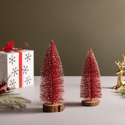 Red sparkling christmas tree (set of 2) Red sparkling christmas tree (set of 2)