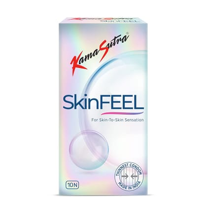 KamaSutra SkinFEEL Thinnest Made in India Condoms 10 Count [Discreet Packaging]