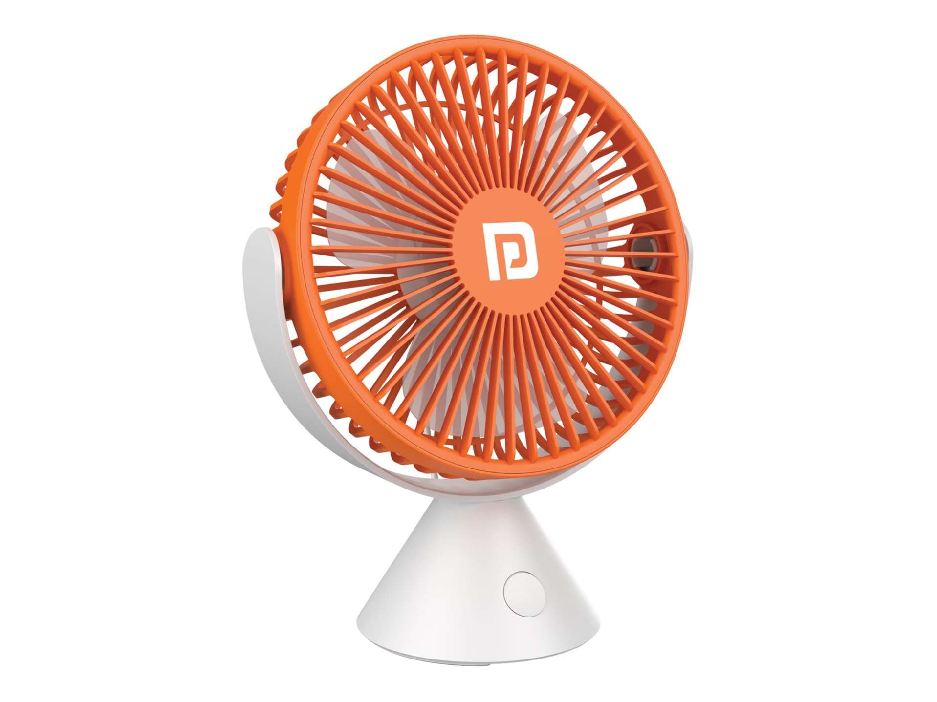 Portronics Aero Breeze, 3 Adjustable Speed Levels, Up to 3000 RPM, 360-Degree Cooling, 2400mAh Rechargeable Battery - Orange