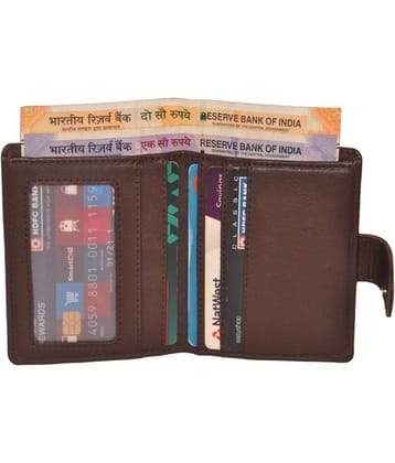 RFID Protected Genuine Brown Leather Credit Card Holder with Loop Clouser