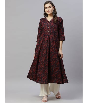 miravan - Maroon Cotton Women's A-line Kurti ( Pack of 1 )