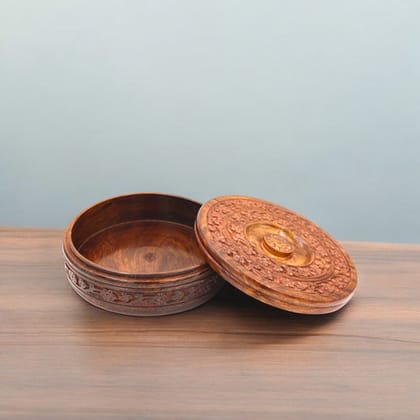 Handcrafted  Wooden Chapati Box | Multi Purpose Wooden Box