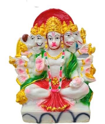 PAYSTORE Resin Punchmukhi hanuman Idol ( 15 cm )