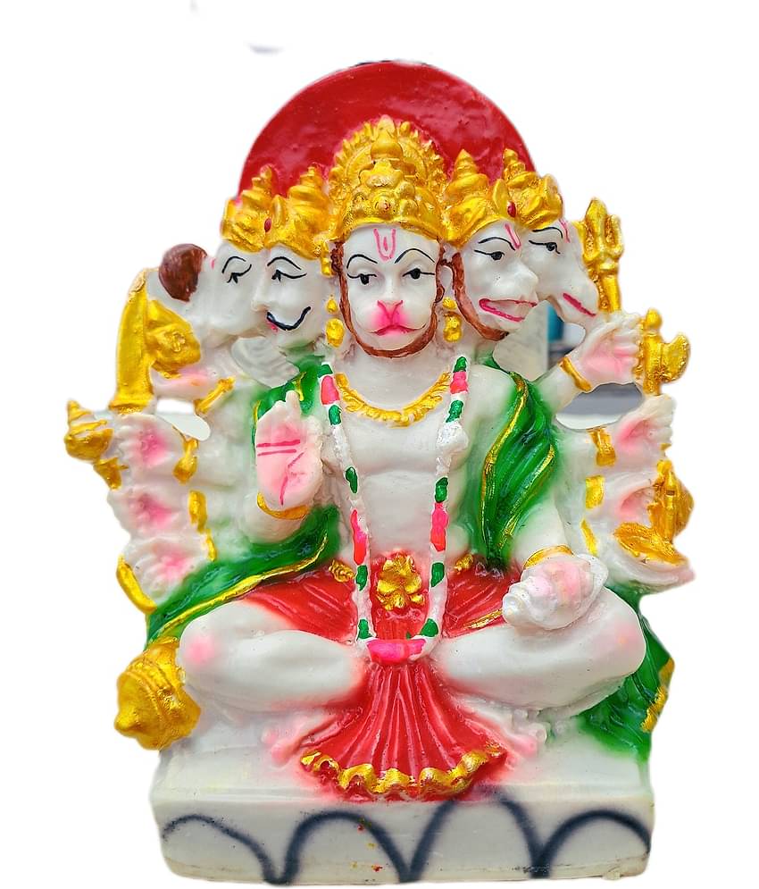 PAYSTORE Resin Punchmukhi hanuman Idol ( 15 cm )