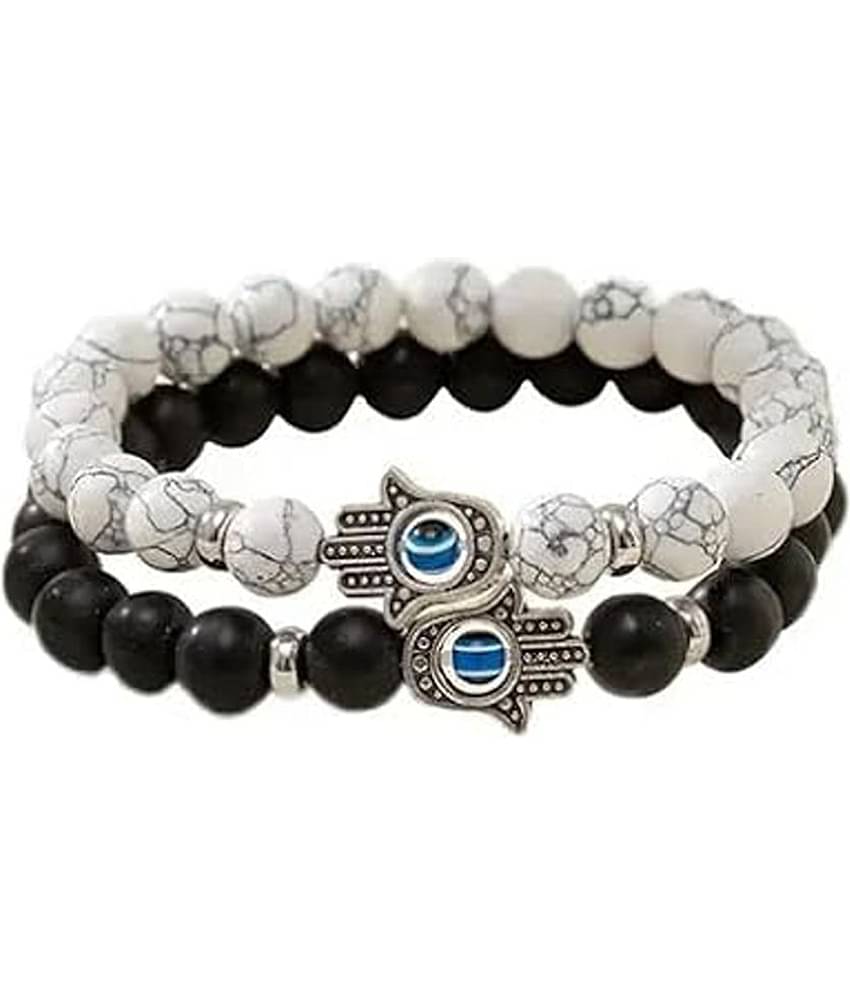 FASHION FRILL Black Bracelet ( Pack of 2 )