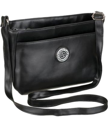 Leather Land Sling Bag Non Leather Set of 1 ( Black )