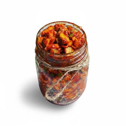 Spicy Mango Pickle - 250 gm - One glass jar of pickle