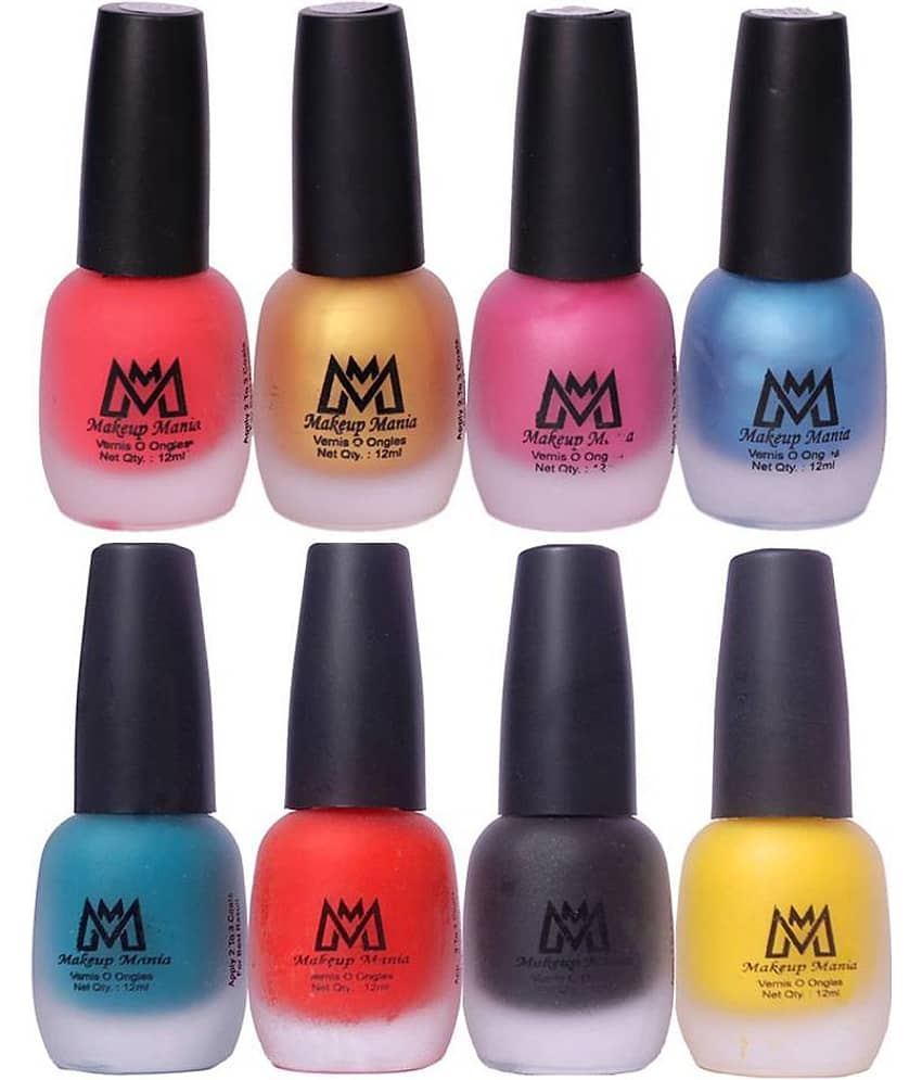 Makeup Mania Velvet Matte Nail Polish Combo Set of 8 Pcs, Nail Polish Set, Multicolor Nail Paint Combo (MM # 20-66)