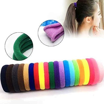 Aliza Combo of 60 Pcs - Random Color Hair Rubber Bands Multi Bright & Dark Colored Elastic Cotton Stretch Hair Ties Bandsals