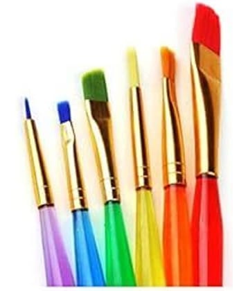 ECLET Set of 6 Different Sizes High Transparent Standard Choice,Synthetic Paint Brush,Painting Brush,for Oil, Nail Brush Art, Artist Acrylic Painting(Plastic)