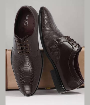 Fausto Brown Men's Derby Formal Shoes