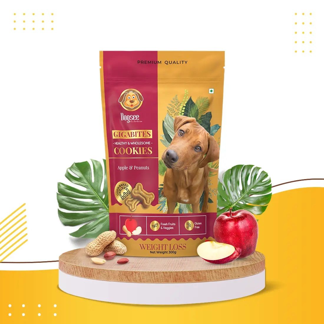 Dogsee Gigabites Apple & Peanut Cookie For Dogs 300 Gms