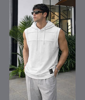 FTX Men Cotton Blend Regular Fit Solid T-Shirt ( White )
