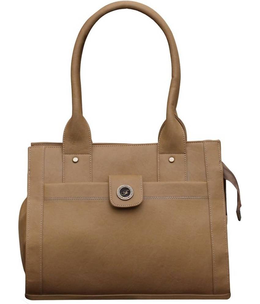 Fostelo Beige Faux Leather Shoulder Bag