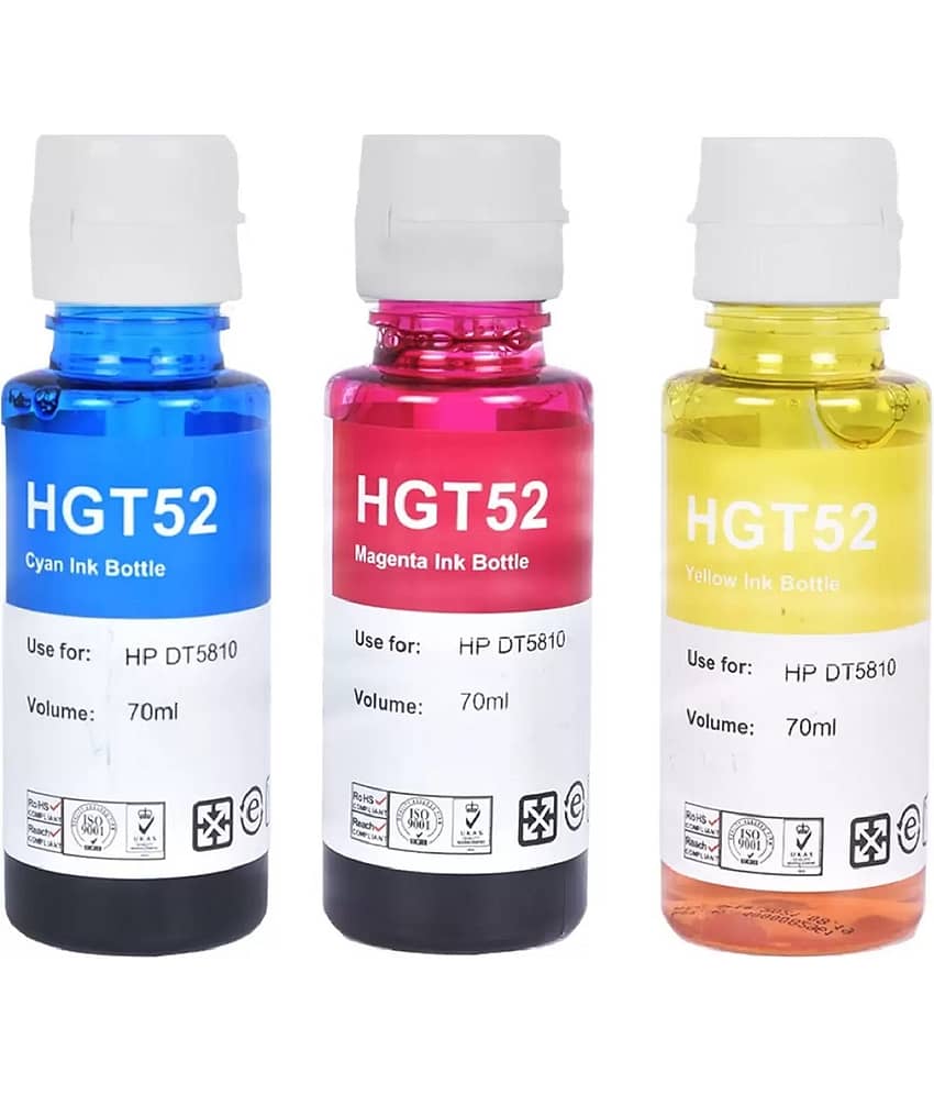 zokio GT51/52 319 Multicolor Pack of 3 Cartridge for Refill ink for GT51/GT52 - GT5810,GT5820, 310,315,319,410,415,419 Tank Wireless