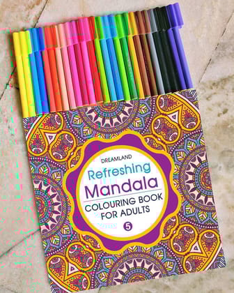 Refreshing Mandala - Colouring Book For Adults Book 5 [Paperback] Dreamland Publications
