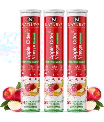 NATURYZ Apple Cider Vinegar Tablets for Weight Loss, Detox, Immunity with Mother - 45 tablets
