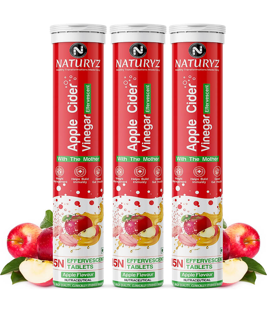 NATURYZ Apple Cider Vinegar Tablets for Weight Loss, Detox, Immunity with Mother - 45 tablets