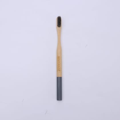 Bentodent Eco Brush Bamboo Toothbrush (charcoal) - Teeth Whitening, Soft-Black / Pack of 1
